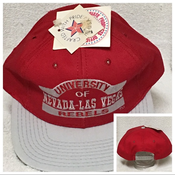 UNLV Rebels Vintage SnapBack 90’s Cap Hat Red NCAA - Picture 2 of 7